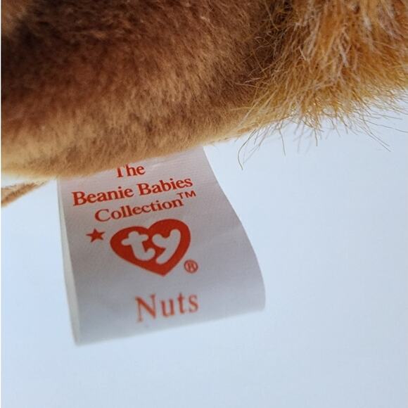 Ty Beanie Baby Nuts the Squirrell 1996 Style 4114 Brown Plush Toy NWT Vintage - Picture 7 of 12